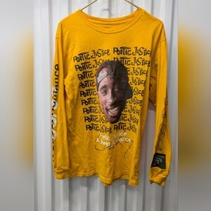 Chemistry Yellow Long Sleeve Tee with Graphic Print